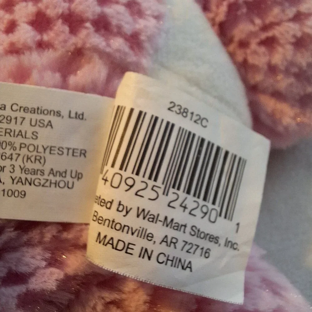2009 Chrisha Playful Plush Easter Bunny Rabbit Pink Stuffed Animal Jellybean Toe